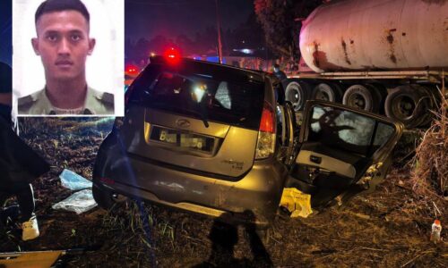 LEFTENAN MUDA MAUT, KERETA REMPUH LORI TANGKI
