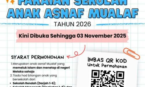 BANTUAN PAKAIAN SEKOLAH ANAK ASNAF MUALAF DIBUKA