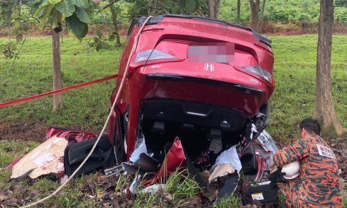 ABANG MAUT, ADIK CEDERA KERETA TERBABAS DI KM 182.7