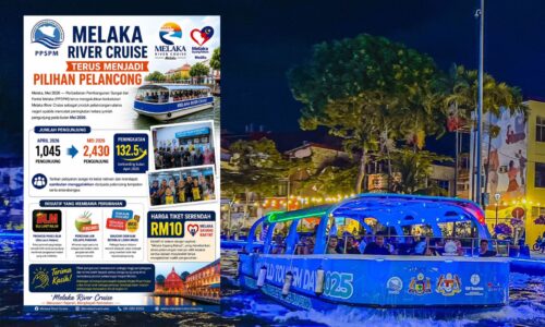 MELAKA RIVER CRUISE REKOD LONJAKAN PENGUNJUNG 132.5 PERATUS
