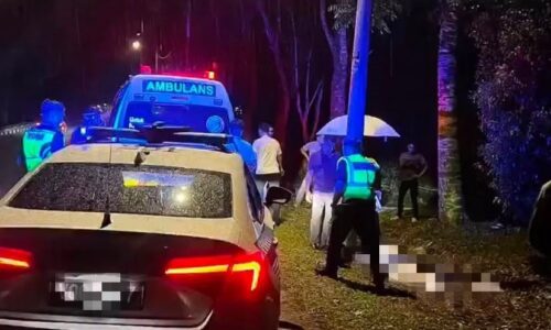 PENJUAL BUAH MAUT MOTOSIKAL TERBABAS LANGGAR TIANG ELEKTRIK