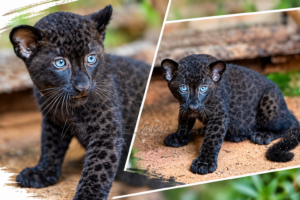 Blue Eyed Leopard Cub Collage